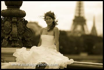 Mariage à Paris au pont Alexandre